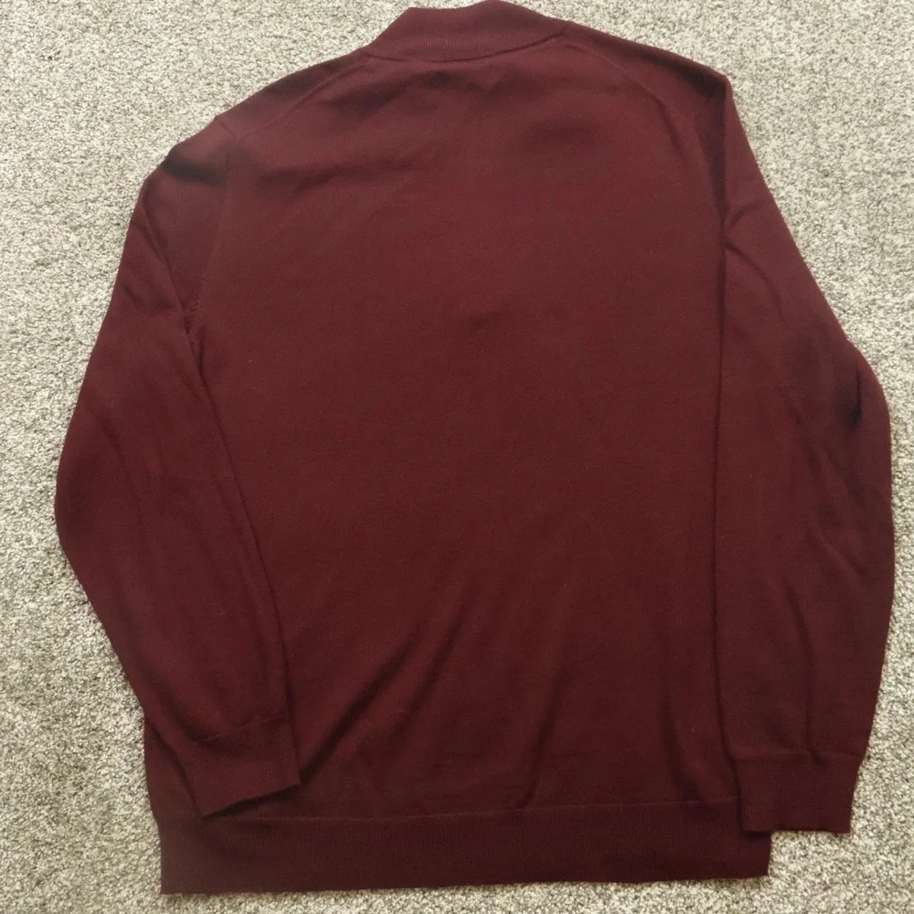 Club Room Sweater Mens Large 1/4 zip Merino Wool Pullover office Preppy Classic